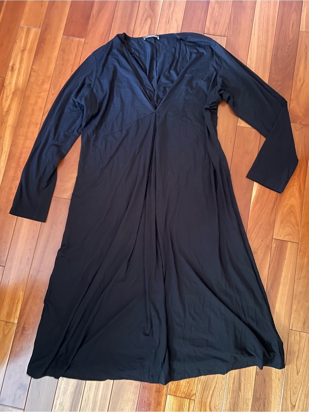 Marina Rinaldi Long Sleeve Black Twist-Front long  sleeve jersey dress comfy xl
